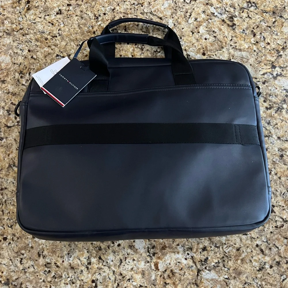 New - Tommy Hilfiger Men's Logo Computer Bag in Space Blue